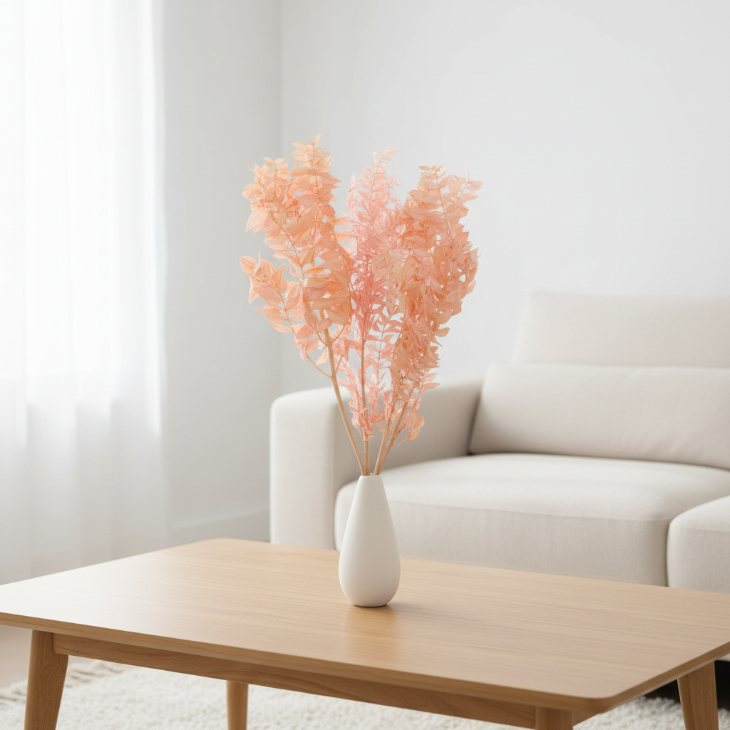 Stabilizovaný Ruscus růžový – přírodní dekorace pro svatební aranžmá a věnce